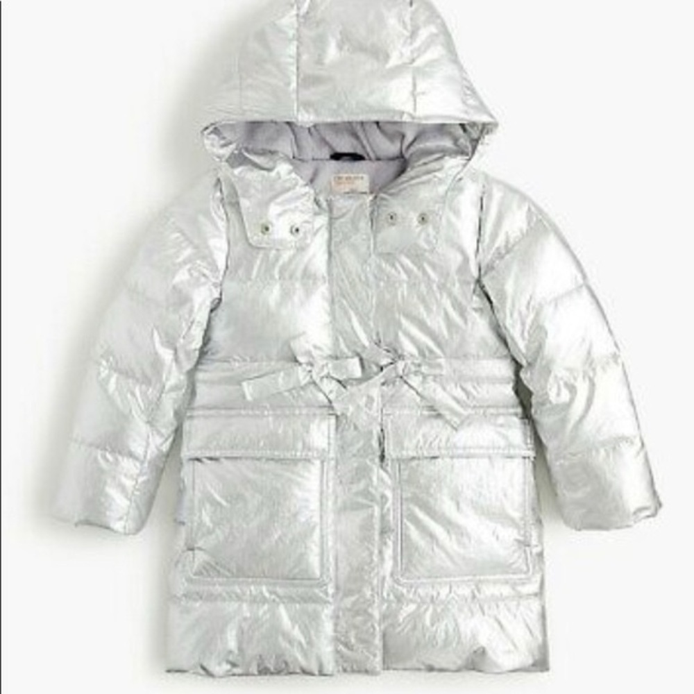 Crewcuts Silver Metallic Parka size 8